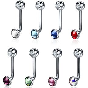 ChiMunllin 8PCS Titanium Christina Vertical Hood VCH Piercing Jewelry Barbell Cubic Zirconia VCH Rings Genital Piercing Jewelry 14G 11mm in Kuwait