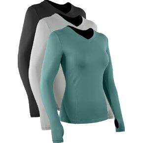 CADMUS Women Long Sleeve Shirt for Workout Dry Fit Yoga t Shirts V-Neck