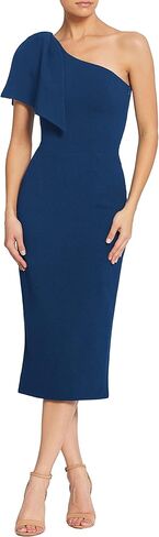 فستان TIFFANY فستان نسائي من الشيفون مزين بكتف واحد من فستان MIDI ShEATH من Dress the People in Kuwait