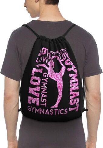 Gymnastics Drawstring Backpack Gym String Bag Drawstring Sackpack Sport For Womens Mens in Kuwait