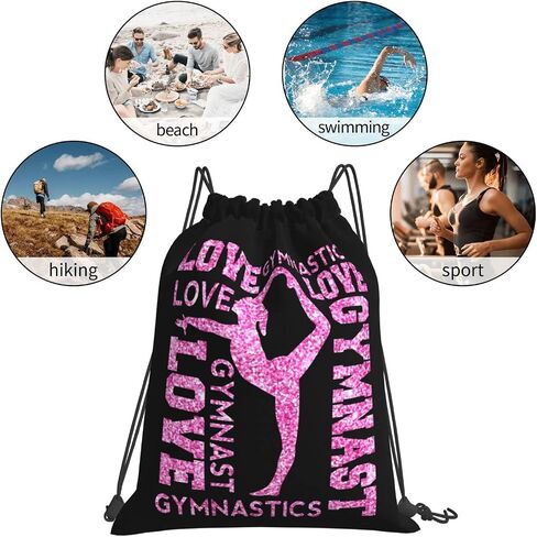 Gymnastics Drawstring Backpack Gym String Bag Drawstring Sackpack Sport For Womens Mens in Kuwait