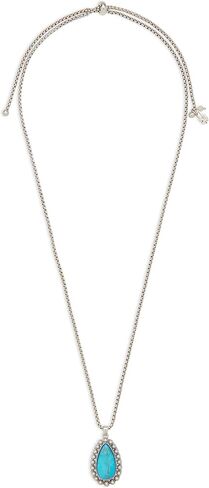 Lucky Brand Turquoise Set Stone Pendant, Silver, One Size in Saudi Arabia