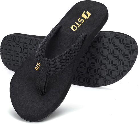 STQ Women Quick Dry Flip Flops with Yoga Mat Sole Arch Support Thong Sandal | Instant Comfort Flip Flops With Padded Straps, Yoga Mat Cushioning, Non Slip Tpr Sole, Durable Design For Everyday Wear in Saudi Arabia