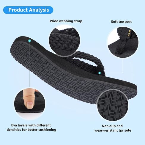 STQ Women Quick Dry Flip Flops with Yoga Mat Sole Arch Support Thong Sandal | Instant Comfort Flip Flops With Padded Straps, Yoga Mat Cushioning, Non Slip Tpr Sole, Durable Design For Everyday Wear in Saudi Arabia