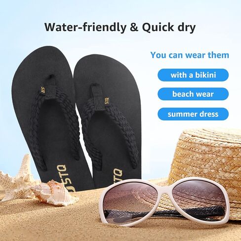 STQ Women Quick Dry Flip Flops with Yoga Mat Sole Arch Support Thong Sandal | Instant Comfort Flip Flops With Padded Straps, Yoga Mat Cushioning, Non Slip Tpr Sole, Durable Design For Everyday Wear in Saudi Arabia