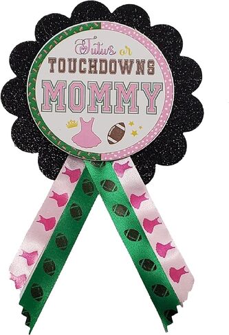 Touchdowns or Tutus Gender Reveal Baby Shower Pins for family to wear at sprinkle Party in Kuwait