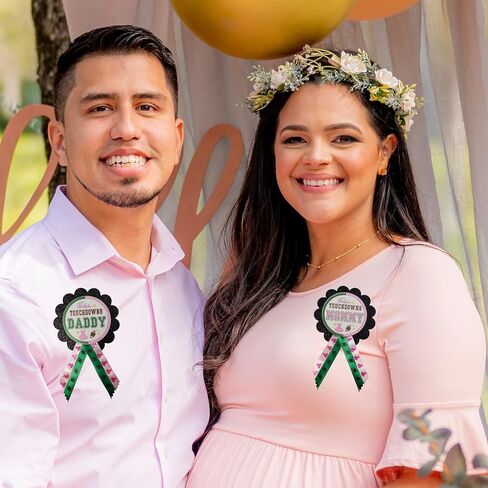 Touchdowns or Tutus Gender Reveal Baby Shower Pins for family to wear at sprinkle Party in Kuwait