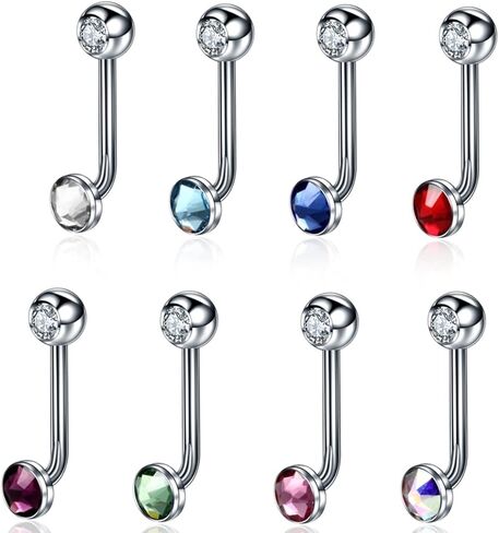 ChiMunllin 8PCS Titanium Christina Vertical Hood VCH Piercing Jewelry Barbell Cubic Zirconia VCH Rings Genital Piercing Jewelry 14G 11mm in Kuwait