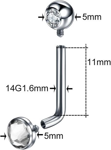 ChiMunllin 8PCS Titanium Christina Vertical Hood VCH Piercing Jewelry Barbell Cubic Zirconia VCH Rings Genital Piercing Jewelry 14G 11mm in Kuwait