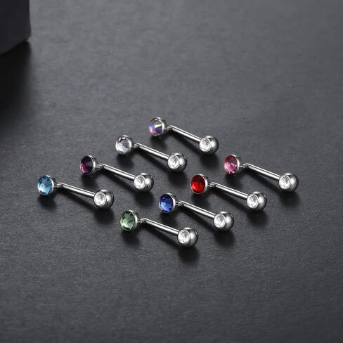 ChiMunllin 8PCS Titanium Christina Vertical Hood VCH Piercing Jewelry Barbell Cubic Zirconia VCH Rings Genital Piercing Jewelry 14G 11mm in Kuwait