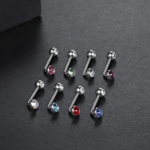 ChiMunllin 8PCS Titanium Christina Vertical Hood VCH Piercing Jewelry Barbell Cubic Zirconia VCH Rings Genital Piercing Jewelry 14G 11mm in Kuwait
