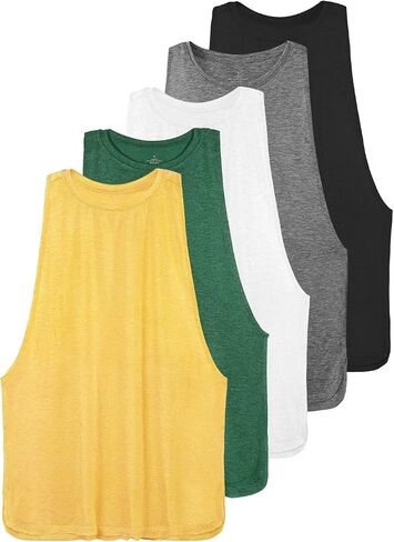 Ullnoy Workout Tank Tops for Women Running Muscle Tanks Sleeveless Loose Fit Gym Yoga Sport Shirts 3-5 Pack in Kuwait