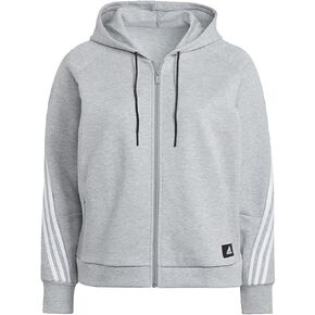 adidas Plus Size Fleece 3-Stripes Full Zip Hoodie in Saudi Arabia