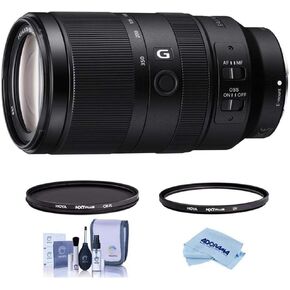 Sony E 70-350mm f/4.5-6.3 G OSS Lens - Bundle with Hoya NXT Plus 67mm HMC UV Filter, Hoya NXT Plus 67mm HMC Circular Polarizer Filter, Cleaning Kit, Microfiber Cloth in Kuwait