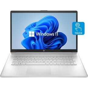 Newest HP 17 Laptop, 17.3'' HD+ Touchscreen, Intel Core i7-1165G7 Processor, 80GB DDR4 RAM, 1TB PCIe SSD + 1TB HDD, Backlit Keyboard, HDMI, Windows 11 Enterprise, Silver in Kuwait