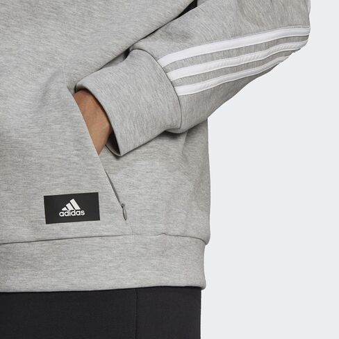 adidas Plus Size Fleece 3-Stripes Full Zip Hoodie in Saudi Arabia