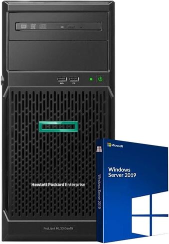 HP ProLiant ML30 Gen10 Tower Server Bundle with Intel Xeon E-2124 Quad-Core 3.3GHz, 32GB DDR4, 4TB SSD, RAID, Windows Server 2019 Standard (Renewed) in Saudi Arabia