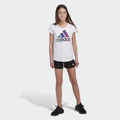 adidas Girls' Short Sleeve Scoop Neck Graphic Tee in Saudi Arabia