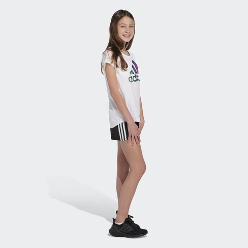 adidas Girls' Short Sleeve Scoop Neck Graphic Tee in Saudi Arabia