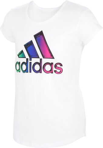 adidas Girls' Short Sleeve Scoop Neck Graphic Tee in Saudi Arabia