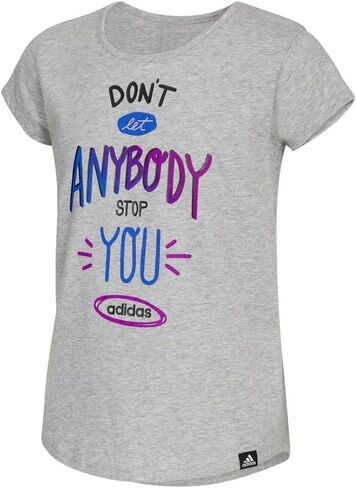 adidas Girls' Short Sleeve Scoop Neck Graphic Tee in Saudi Arabia