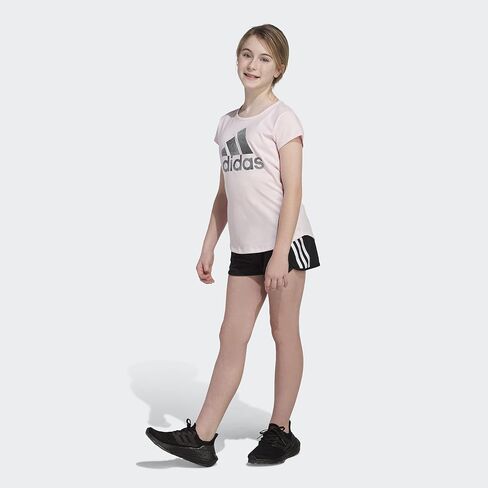 adidas Girls' Short Sleeve Scoop Neck Graphic Tee in Saudi Arabia