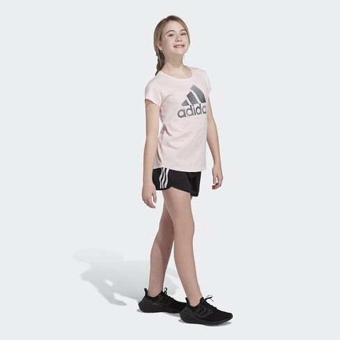 adidas Girls' Short Sleeve Scoop Neck Graphic Tee in Saudi Arabia