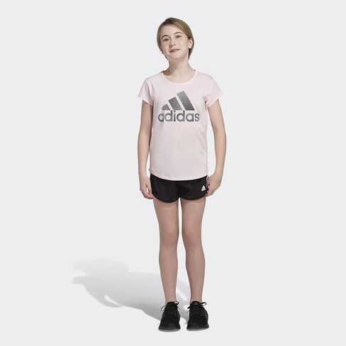 adidas Girls' Short Sleeve Scoop Neck Graphic Tee in Saudi Arabia