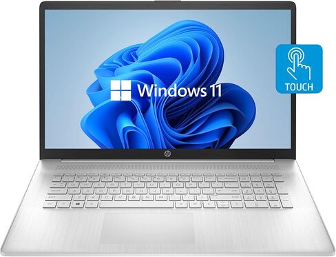 Newest HP 17 Laptop, 17.3'' HD+ Touchscreen, Intel Core i7-1165G7 Processor, 80GB DDR4 RAM, 1TB PCIe SSD + 1TB HDD, Backlit Keyboard, HDMI, Windows 11 Enterprise, Silver in Kuwait