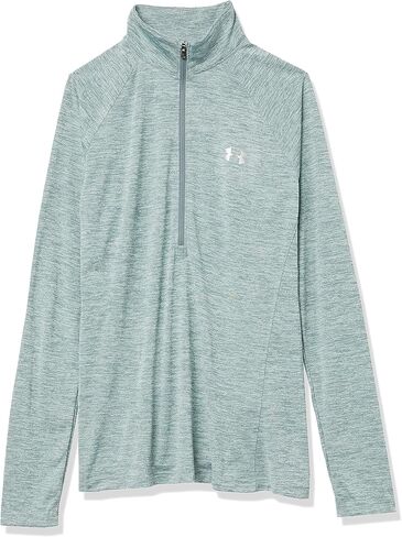 Under Armour Women's Tech Twist ½ Zip Long Sleeve Pullover , Hushed Turquoise (396)/Metallic Silver , Large in Saudi Arabia