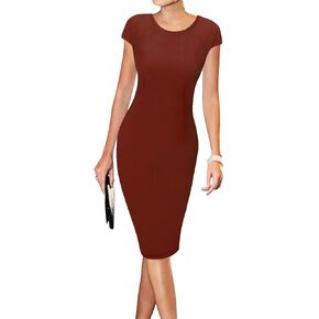 LunaJany Women's Casual Business Church Work Midi Dress