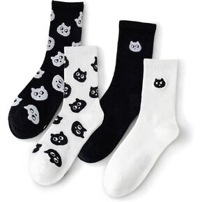 Meloday Bear Embroidery Cute Women's Ankle Socks Soft Cotton - 5 pairs per pack