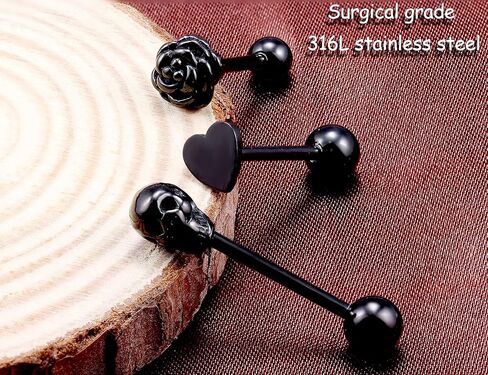 Prjndjw Jewelry, 5/8in(16mm) L, 14G Tongue Piercing Barbells Multicolor Surgical Stainless Steel Long Nipple Piercing Barbells Body Jewelry for Women in Kuwait