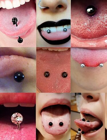 Prjndjw Jewelry, 5/8in(16mm) L, 14G Tongue Piercing Barbells Multicolor Surgical Stainless Steel Long Nipple Piercing Barbells Body Jewelry for Women in Kuwait