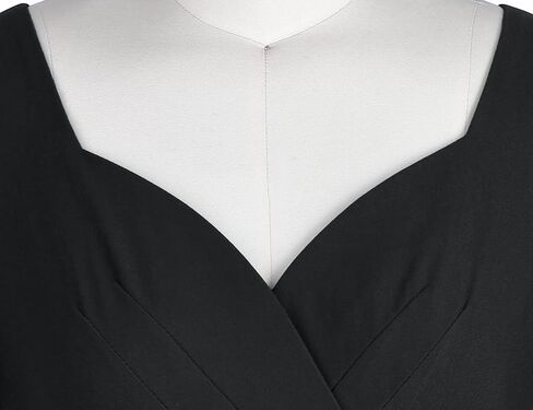 فساتين لحفلات الكوكتيل من MUXXN للسيدات من الخمسينيات من القرن الماضي بأكمام قصيرة ورقبة على شكل حرف V ميدي بحاشية حورية البحر in Kuwait