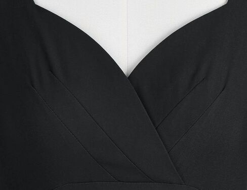 فساتين لحفلات الكوكتيل من MUXXN للسيدات من الخمسينيات من القرن الماضي بأكمام قصيرة ورقبة على شكل حرف V ميدي بحاشية حورية البحر in Kuwait