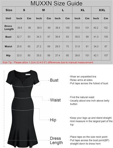 فساتين لحفلات الكوكتيل من MUXXN للسيدات من الخمسينيات من القرن الماضي بأكمام قصيرة ورقبة على شكل حرف V ميدي بحاشية حورية البحر in Kuwait