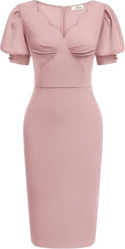 فستان كوكتيل ضيق للسيدات من AISIZE من الأربعينيات من القرن الماضي برقبة على شكل حرف V in Kuwait