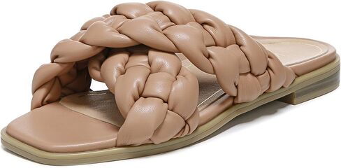 Vionic Women's Braided Vio-Motion Insole Slide Sandal- Supportive Dressy Flat Sandals That Includes an Orthotic Insole and Cushioned Outsole for Arch Support, Medium and Wide Fit in Saudi Arabia