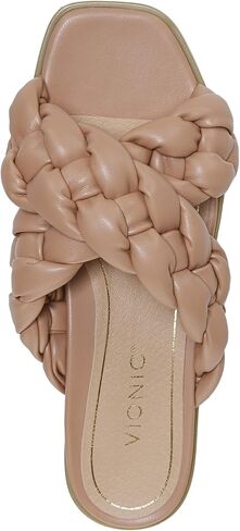 Vionic Women's Braided Vio-Motion Insole Slide Sandal- Supportive Dressy Flat Sandals That Includes an Orthotic Insole and Cushioned Outsole for Arch Support, Medium and Wide Fit in Saudi Arabia