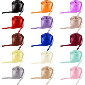 15 زوجًا من أربطة الأحذية، أربطة حذاء بشريط من الدانتيل للنساء والفتيات والأطفال ومعظم الناس، بطول 120 سم وعرض 2 سم (حوالي 47 بوصة × 0 بوصة) in Kuwait