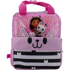 ابتكارات AI ACCESSORY INNOVATIONS حقيبة ظهر صغيرة من Gabby’s Doll House مقاس 12 بوصة للفتيات، حقيبة مدرسية قابلة للطي بالترتر لمرحلة ما قبل المدرسة، جيب بغطاء قلاب مع آذان ثلاثية الأبعاد