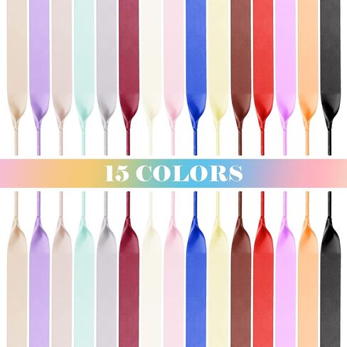 15 زوجًا من أربطة الأحذية، أربطة حذاء بشريط من الدانتيل للنساء والفتيات والأطفال ومعظم الناس، بطول 120 سم وعرض 2 سم (حوالي 47 بوصة × 0 بوصة) in Kuwait