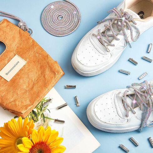 Taiyin 10.94 Yard Rhinestone Bling Shoe Laces Rhinestone Diamond Hoodie String Glitter Cords for Sneakers with Aglets in Kuwait