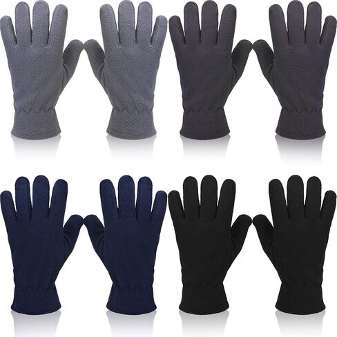 SATINIOR 4 Pairs Winter Soft Gloves Ski Warm Mittens Thermal Fleece Gloves for Men Women Christmas Valentine’s Day Giving in Saudi Arabia