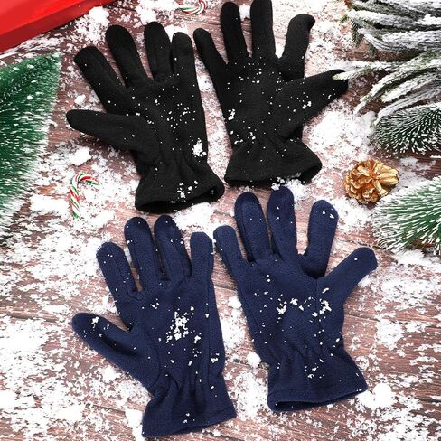 SATINIOR 4 Pairs Winter Soft Gloves Ski Warm Mittens Thermal Fleece Gloves for Men Women Christmas Valentine’s Day Giving in Saudi Arabia