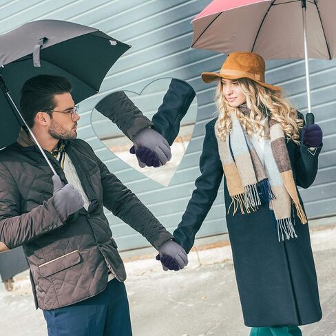 SATINIOR 4 Pairs Winter Soft Gloves Ski Warm Mittens Thermal Fleece Gloves for Men Women Christmas Valentine’s Day Giving in Saudi Arabia