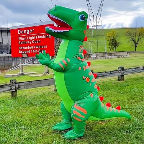 زي تنكري قابل للنفخ للبالغين على شكل ديناصور تي-ريكس من كوي زي تنكري فاخر لحفلات الهالوين والحفلات التنكرية التنكرية التنكرية التنكرية والزي التنكري للبالغين in Kuwait