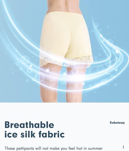 سراويل Subuteay Bloomers للنساء مضادة للاحتكاك، سراويل قصيرة فضفاضة مع زخرفة من الدانتيل لمنتصف الفخذ in Kuwait