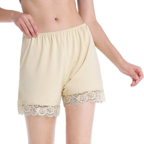 سراويل Subuteay Bloomers للنساء مضادة للاحتكاك، سراويل قصيرة فضفاضة مع زخرفة من الدانتيل لمنتصف الفخذ in Kuwait